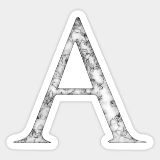 A in Roman White Marble Latin Alphabet Letter Sticker Sticker